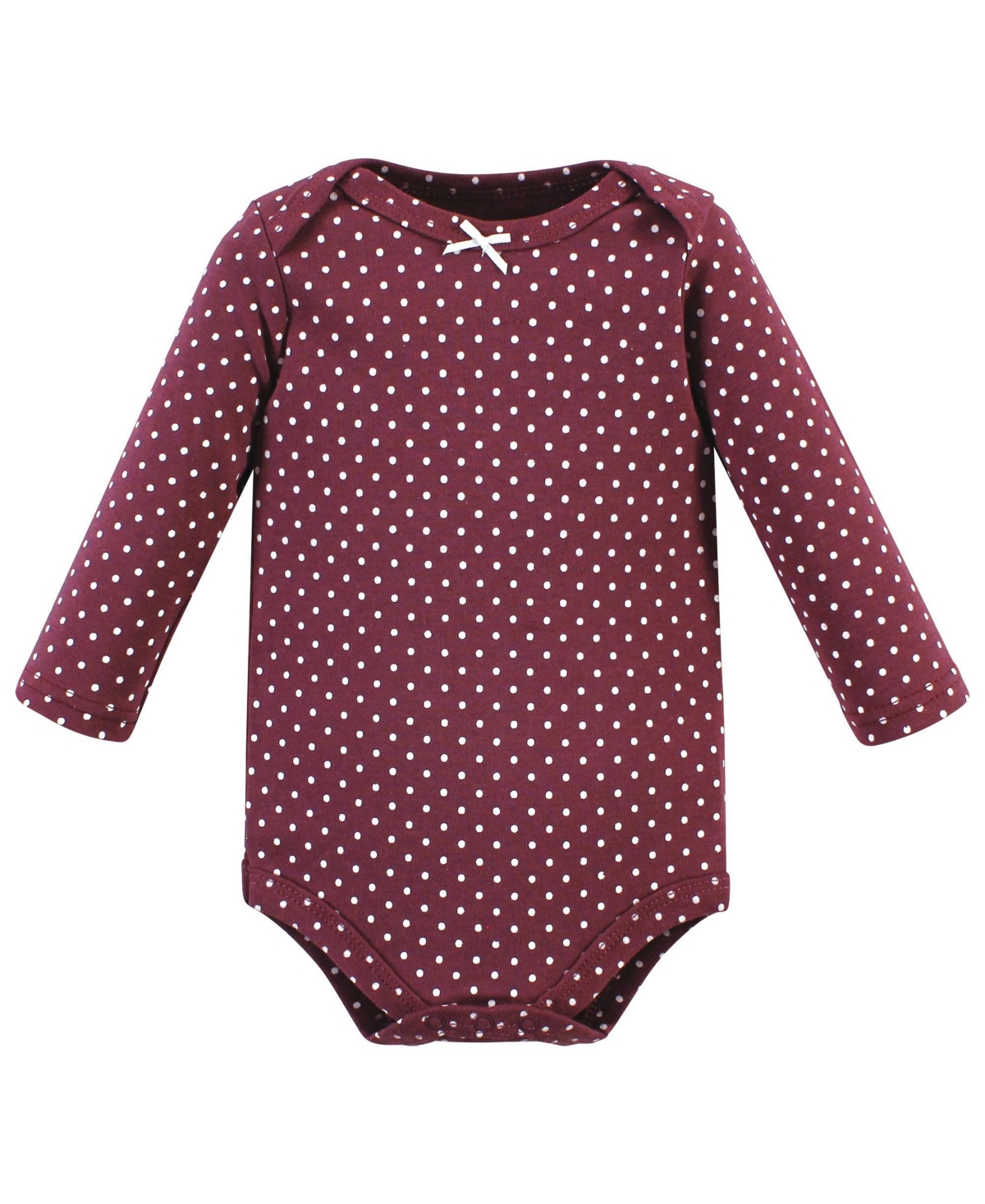 Hudson Baby Baby Girls Cotton Long-Sleeve Bodysuits, Plum Wildflower 3 Pack - Plum wildflower 3 pack