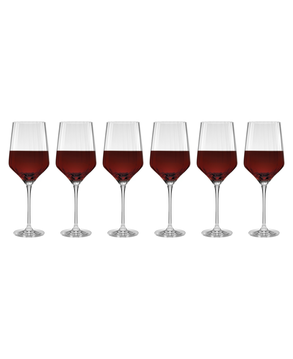 Lenox Tuscany Classics Angled Optic Wine Glasses, Set Of 6 In Clear