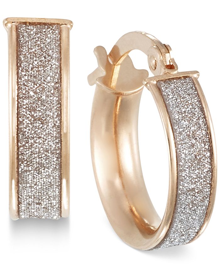 Macy&s Glitter Hoop Earrings in 14K Gold - Metallic - Earrings