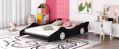 Streamdale Full Size Race Car-Shaped Platform Bed With Wheels