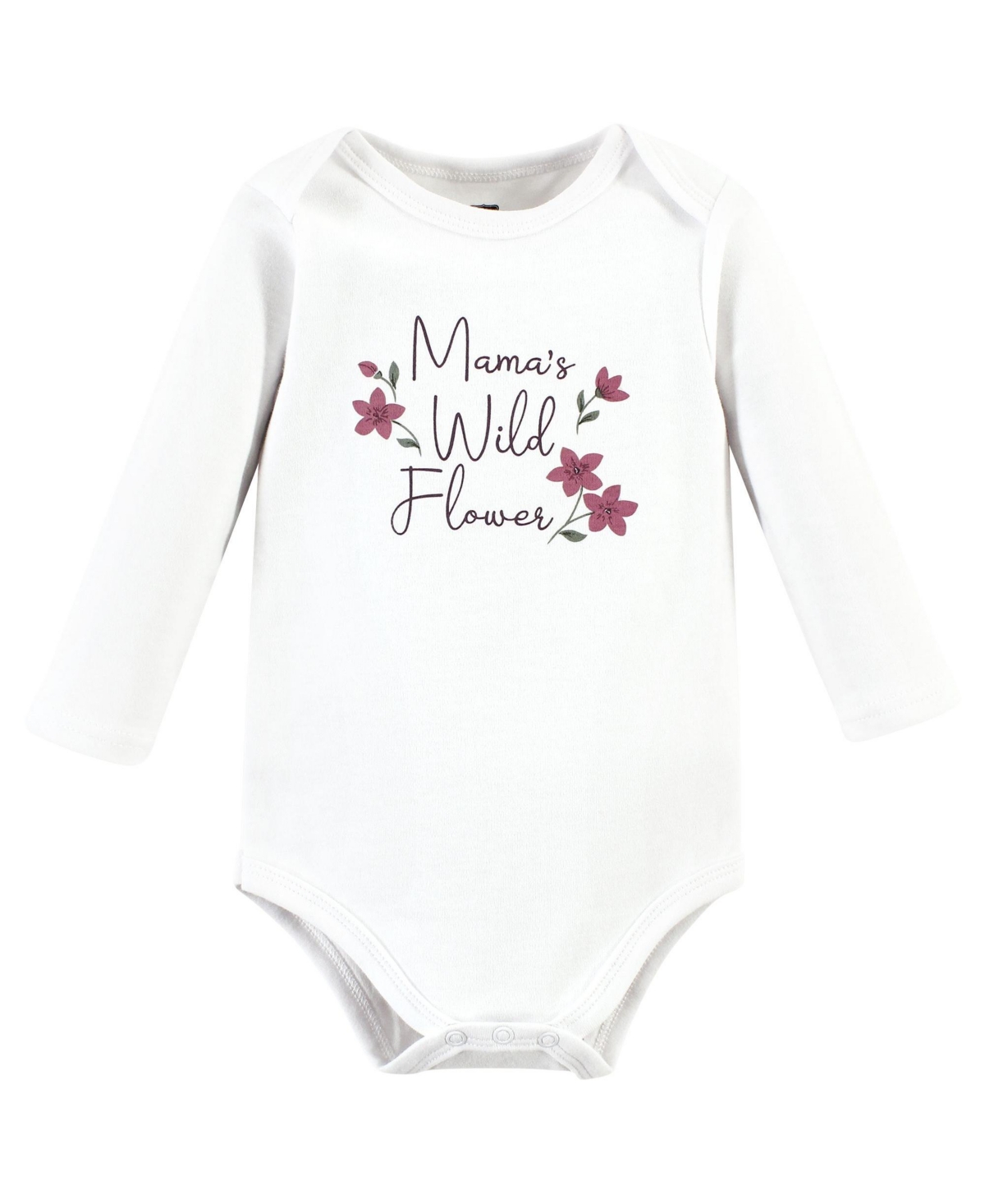 Hudson Baby Baby Girls Cotton Long-Sleeve Bodysuit, Pant and Shoe Set,- Plum wildflower