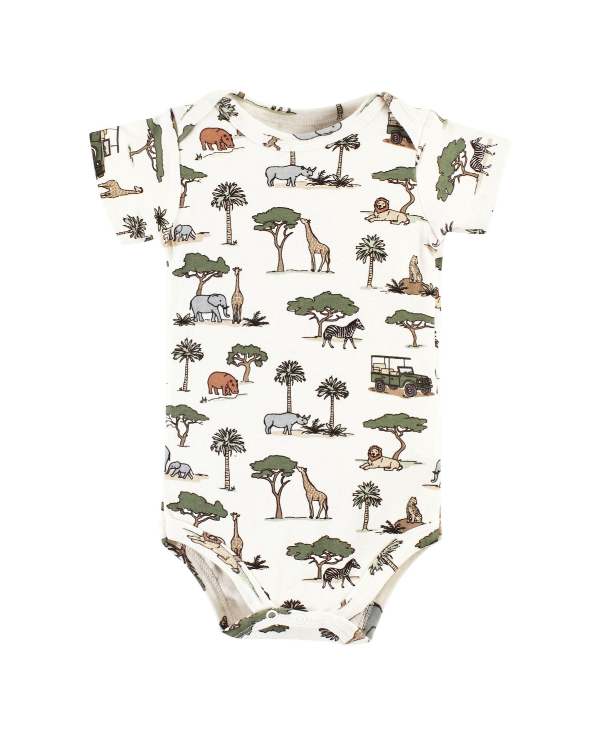 Hudson Baby Baby Boys Cotton Bodysuit and Pant Set,- Going on safari short sleeve