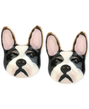 image of Betsey Johnson Gold-Tone Bulldog Earrings