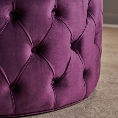 Ottoman Velvet Modern Glam Button Tufted