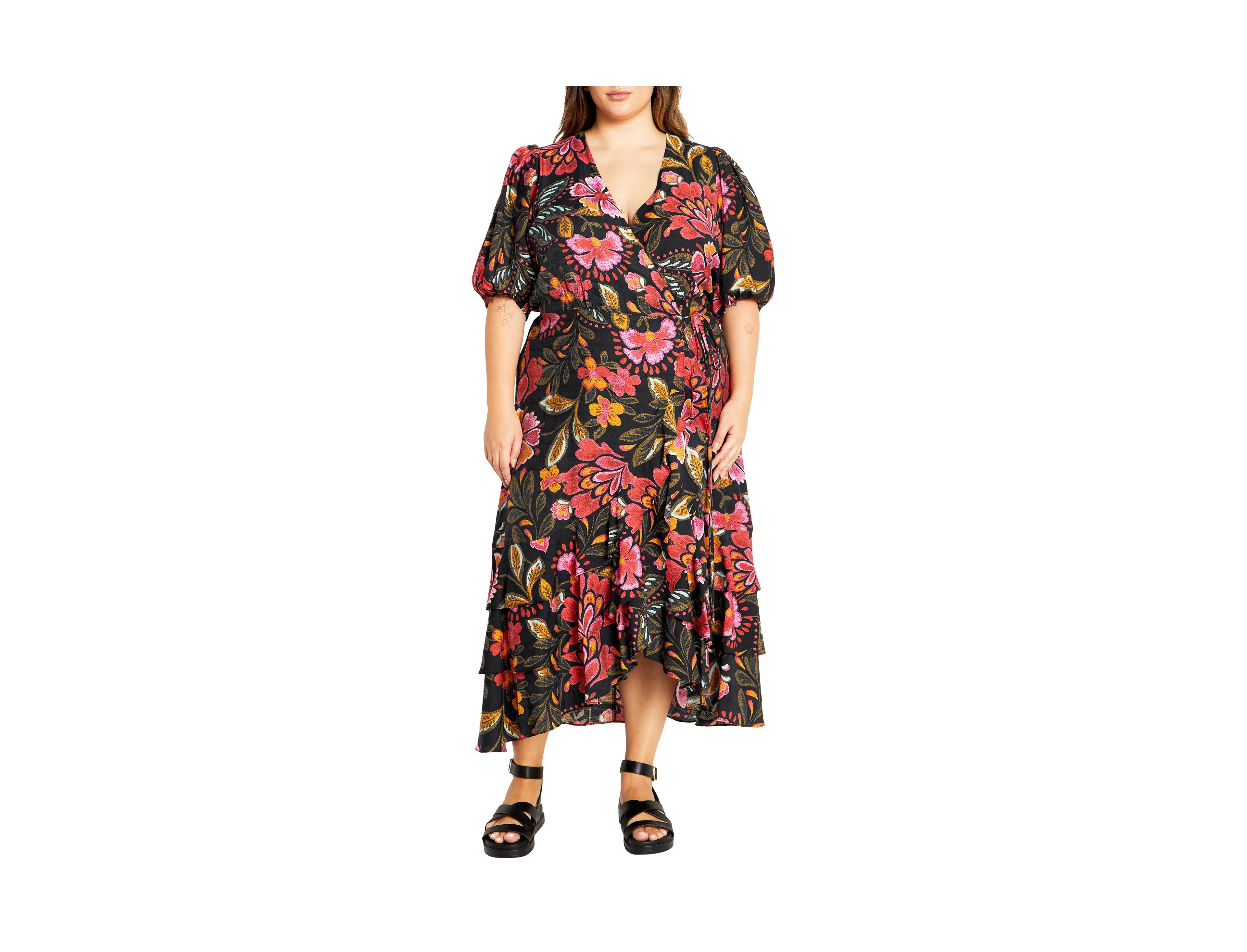 City Chic Plus Bea Print Dress