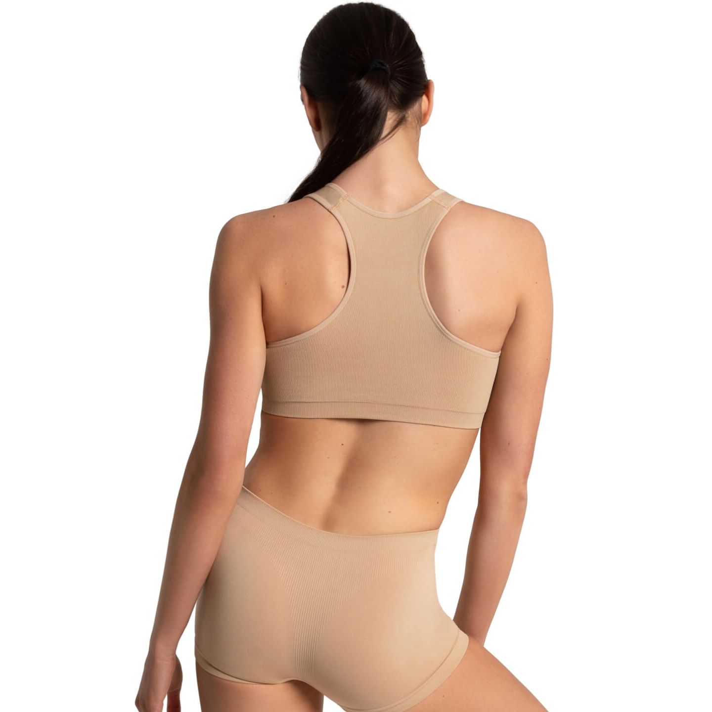 Спортивное бра, без швов, борцовская спина — Capezio, цвет: Телесный — фото 3