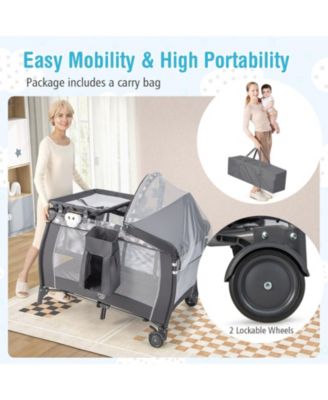 Portable Baby Nursery Center 4-in-1 Portable Travel Crib