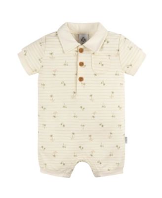 Gerber Baby Girls Collared Romper - Palm tree stripe 20$