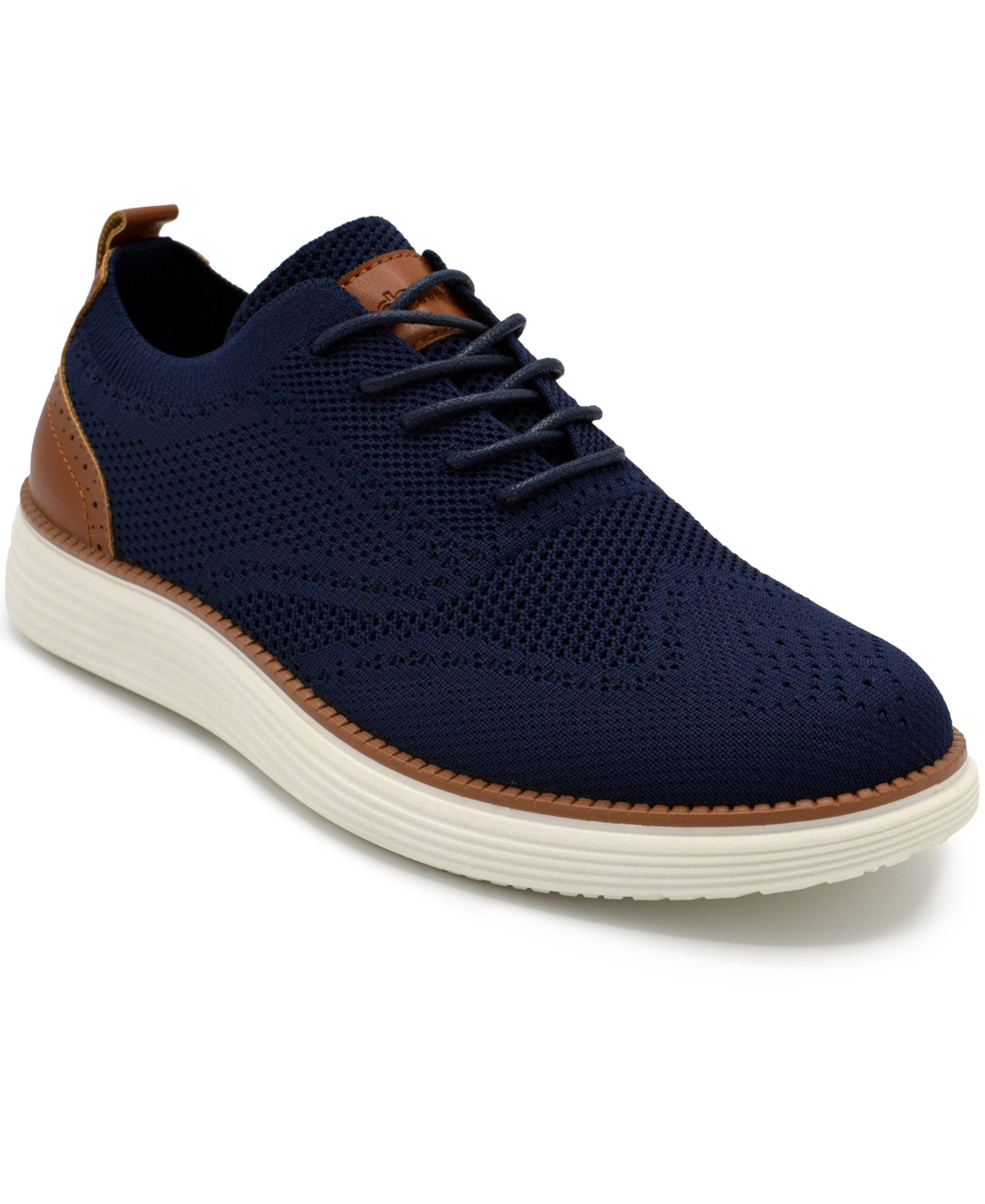 Shop Akademiks Men's Olney Wingtip Knit Oxford Shoes In Navy
