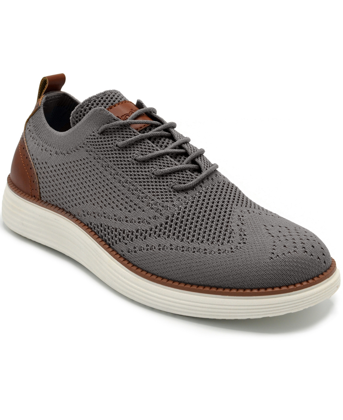 Shop Akademiks Men's Olney Wingtip Knit Oxford Shoes In Grey