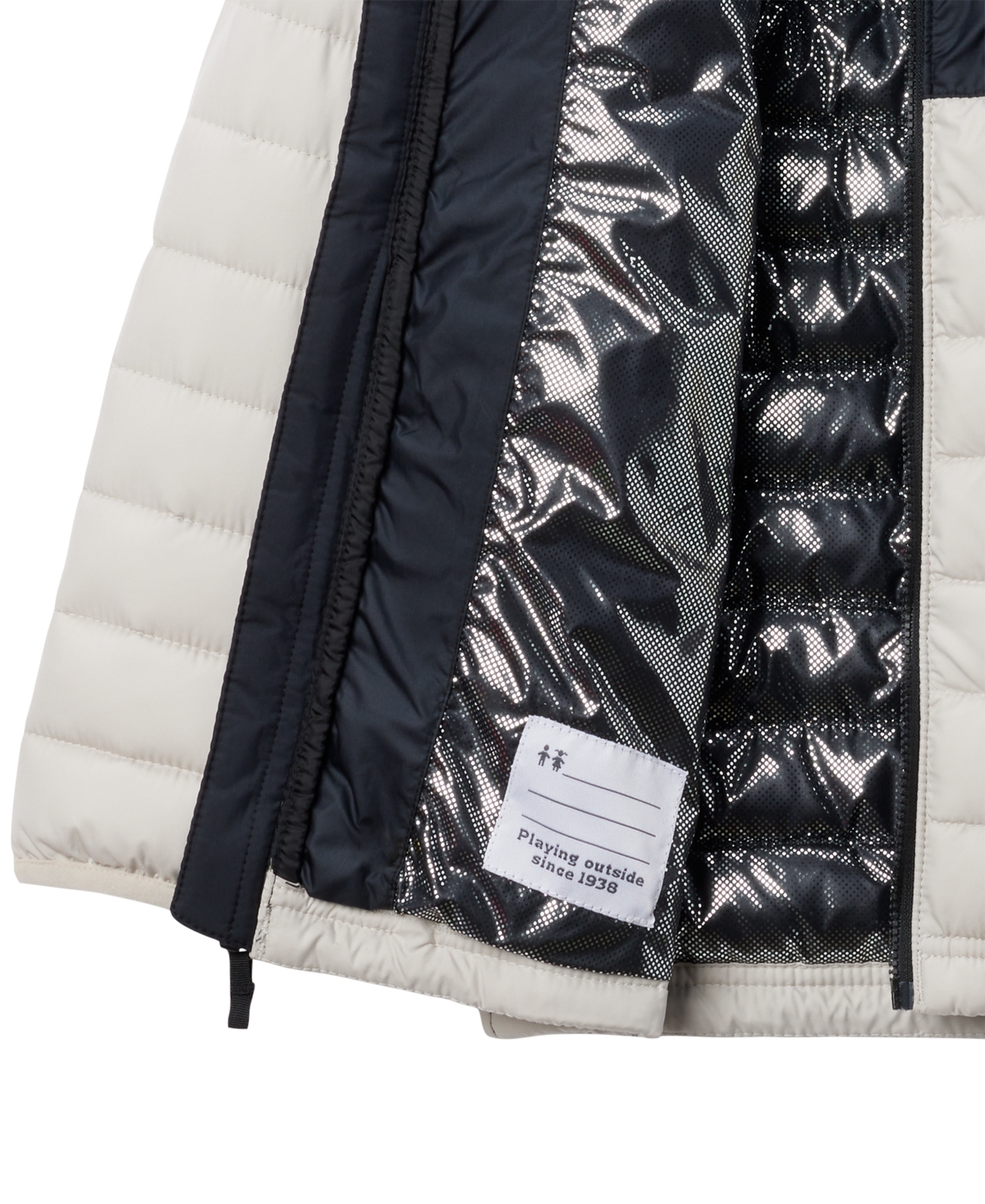 Columbia Big Boys Powder Lite Ii Quilted Colorblocked Full-Zip Hooded Jacket - Black