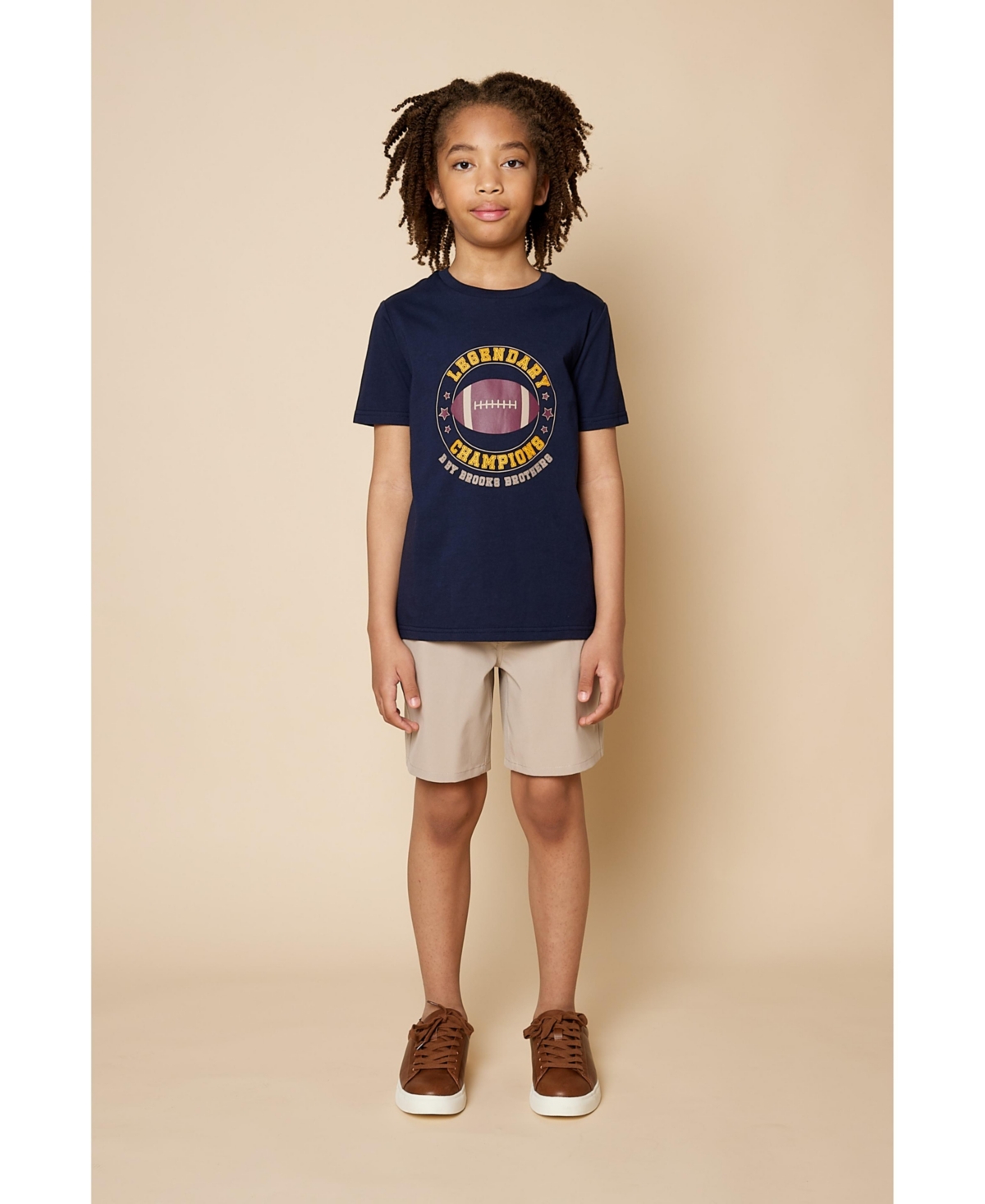 B by Brooks Brothers Big Boys Football Graphic T-Shirt