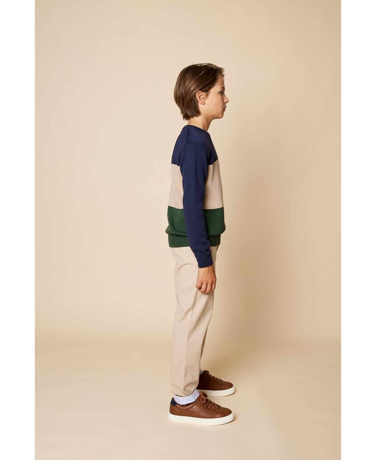 B by Brooks Brothers Big Boys Color Block Sweater