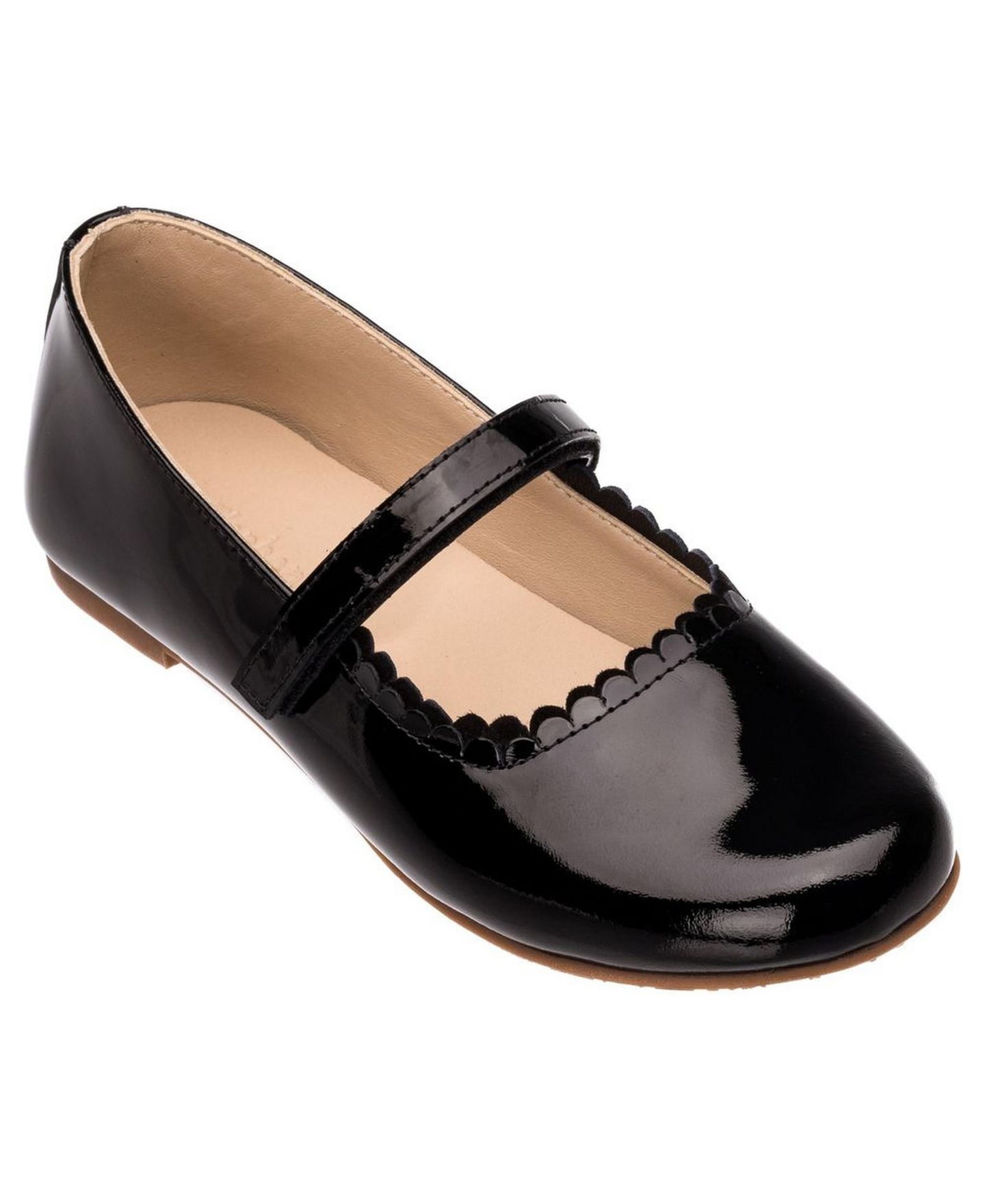 Детские балетки Elephantito Child Girl Aria Flat, цвет: Лаковый чёрный — фото 1