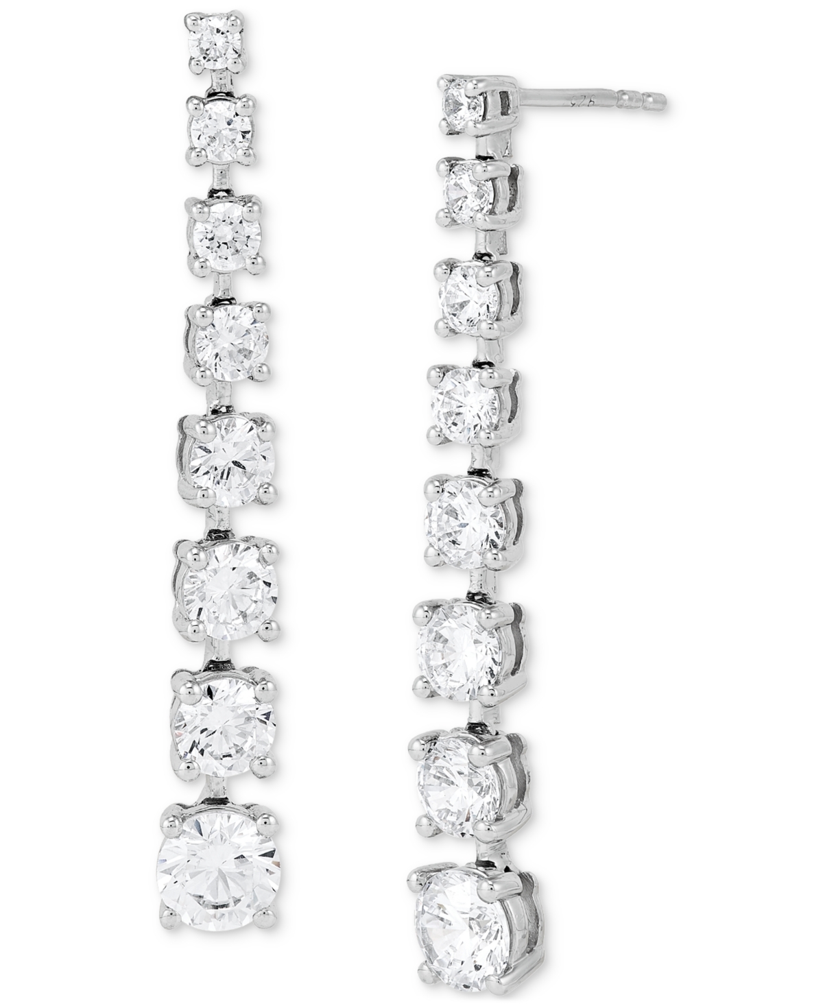 Grown With Love Lab Grown Diamond Graduated Linear Drop Earrings (2-1/2 Ct. T.w.) In 14k White Gold In White Gold