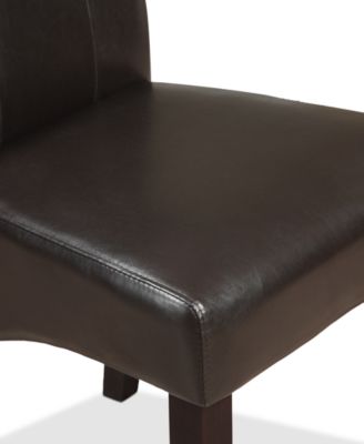 Verona Faux Leather Set of 2 Tufted Parson Chairs,