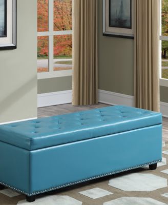 Hayes Faux Leather Storage Ottoman