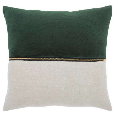 Layla Velvet Linen Zipper Throw Pillow Covers, 20"x 20", Set of 2
