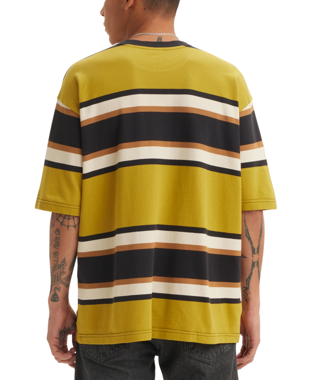 Levi's Men's Relaxed Fit Short Sleeve Box Stripe Skateboard T-Shirt