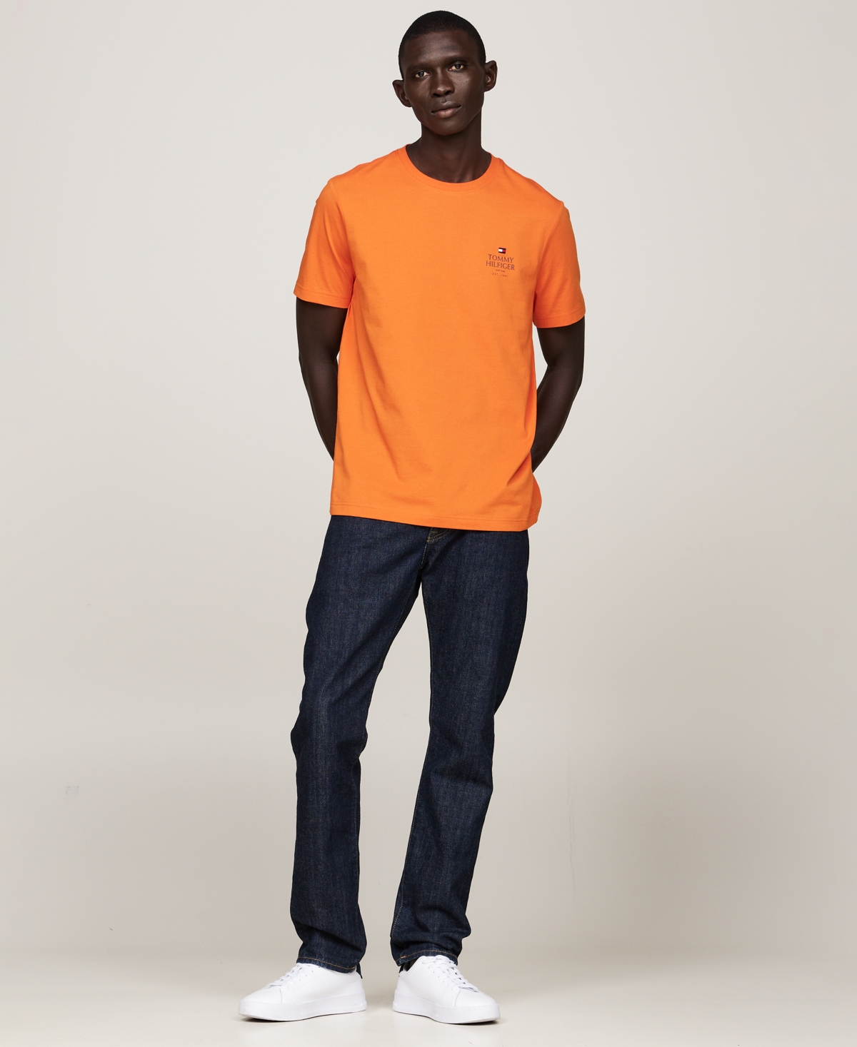 Tommy Hilfiger Men's Short Sleeve Crewneck Stacked Logo T-Shirt