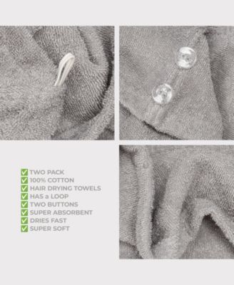 2-Pack Hair Drying Towels, 26" x 13"