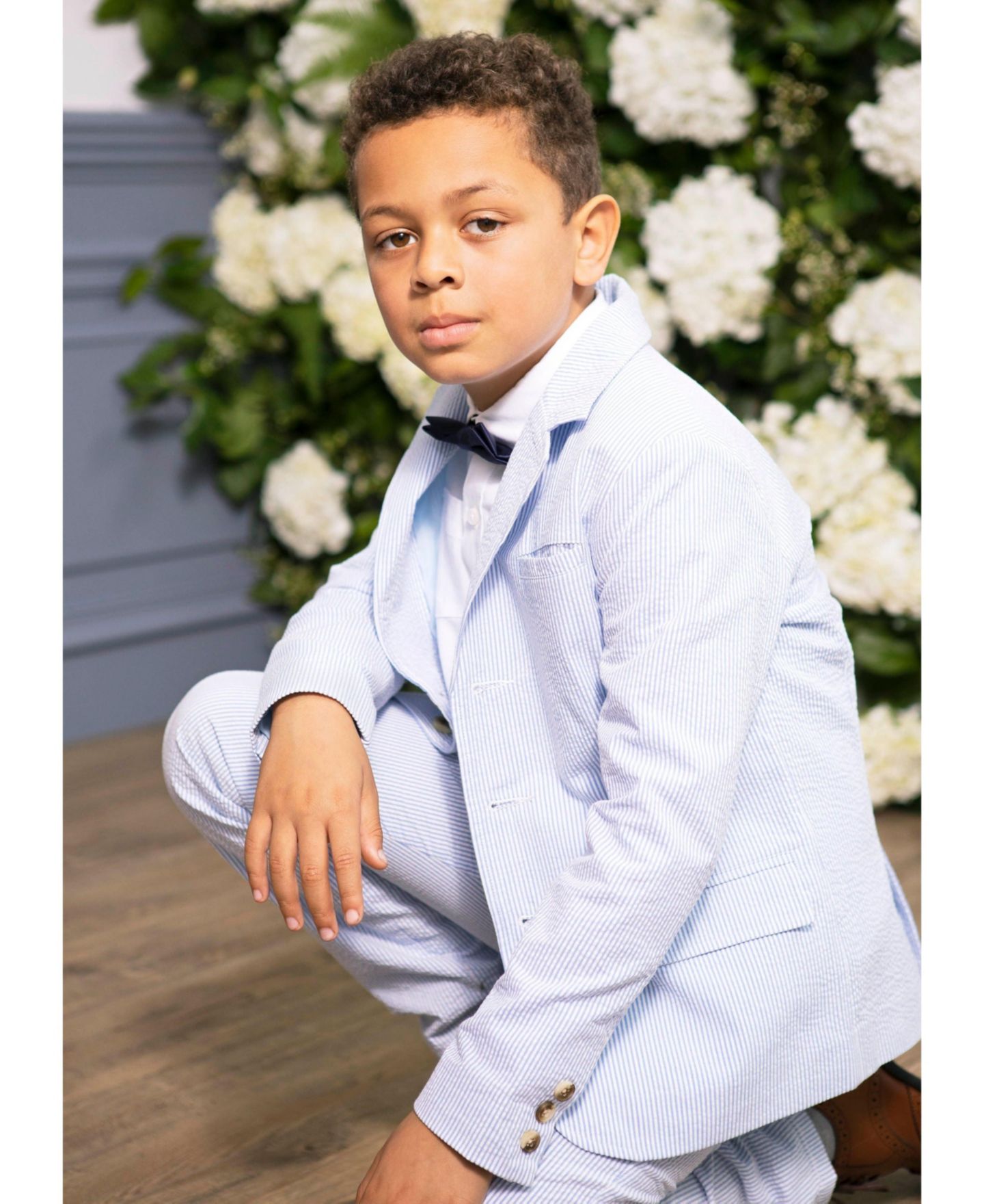 Брюки Hope & Henry Cotton Seersucker Suit Pant для мальчиков-малышей, цвет: Синий — фото 10