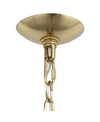 Magrite Gold Hanging Chandelier Lighting 26 1/2" Wide French Clear Crystal Curved Arm 6-Light Fixture Dining Room House Foyer Entryway Kitchen Bedroom Living Room High Ceilings