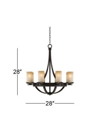 Sperry Industrial Bronze Chandelier 28" Wide Rustic Farmhouse Cylinder Scavo Glass 8-Light Fixture for Dining Room House Foyer Kitchen Island Entryway Bedroom Living Room