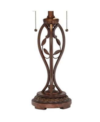 Traditional Table Lamp 26" High Bronze Leaf and Vine Glass Shade for Living Room Family Bedroom Bedside Nightstand