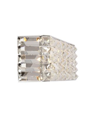 Vivienne Modern Wall Light Chrome Silver Metal Hardwired 24.5" Wide Light Bar Fixture Mounted Clear Crystal Accents for Bathroom Vanity Mirror House Home Hallway Room Decor