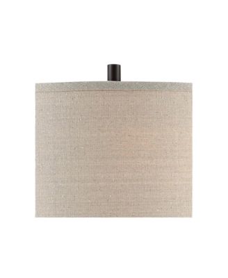 Cody Rustic Farmhouse Table Lamps 26" High Set of 2 Hammered Oiled Bronze Oatmeal Linen Drum Shade for Bedroom Living Room Bedside House