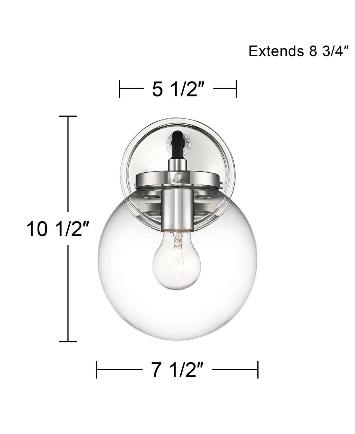 Possini Euro Design Fairling Mid Century Modern Wall Light Sconce Polished Nickel Hardwired 7 1/2