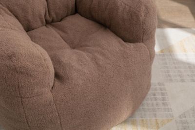Soft Tufted Foam Bean Bag Chair With Teddy Fabric