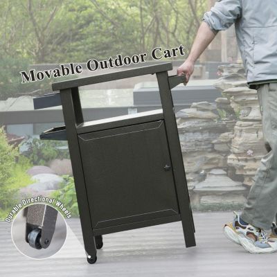 Streamdale Versatile Grill Cart Premium Metal, Ample Storage, Mobile Workspace