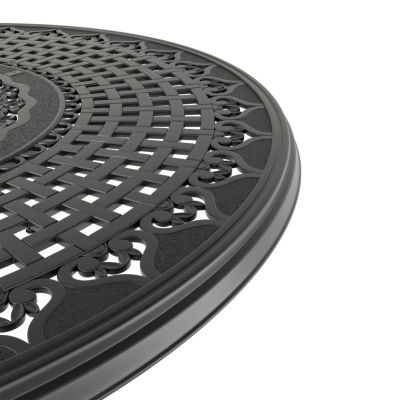 Streamdale 47" Cast Aluminum Patio Table with Umbrella Hole