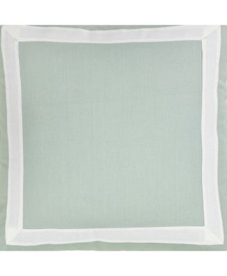 Linen Cotton Decorative Pillow Cover with Contrast Border, Mosaic White