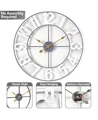 Large Wall Clock for Living Room Decor - Numeral Wall Clock for Kitchen Wall Clock Decorative