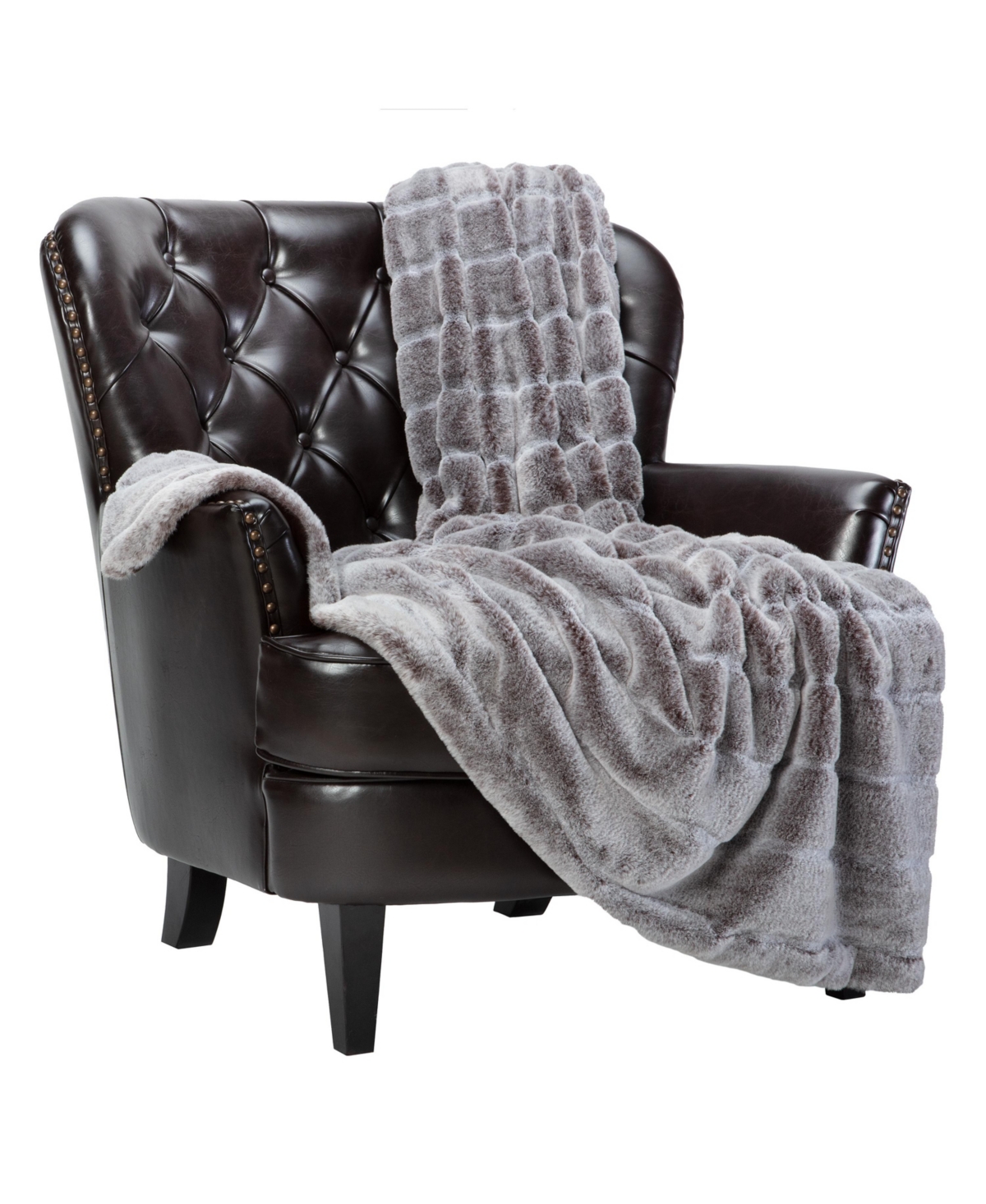 Chanasya Premium Luxurious Soft Faux Frost Tip Fur & Velvety Mink Blanket - Super Cozy Blanket for Sofa Chair Couch Bed & Living Room - Reversib