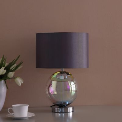 Streamdale 18.75-Inch Artie Orb Iridescent Chrome Table Lamp