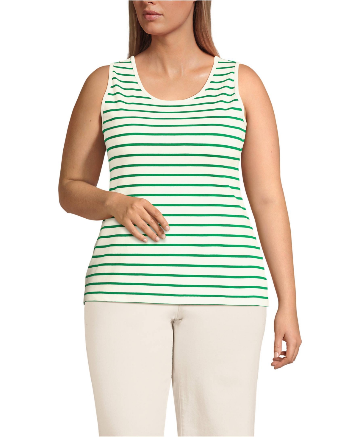 Plus Size Cotton Tank Top - White