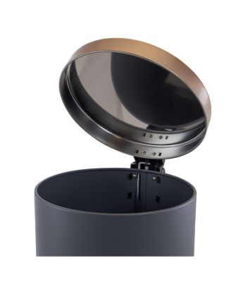 12 Liter Stylish Grey and Copper Soft Pedal Office, Kitchen and Bathroom Trash Bin