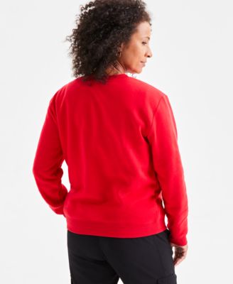 Petite Crewneck Long-Sleeve Fleece Sweatshirt, Created for Macy's 