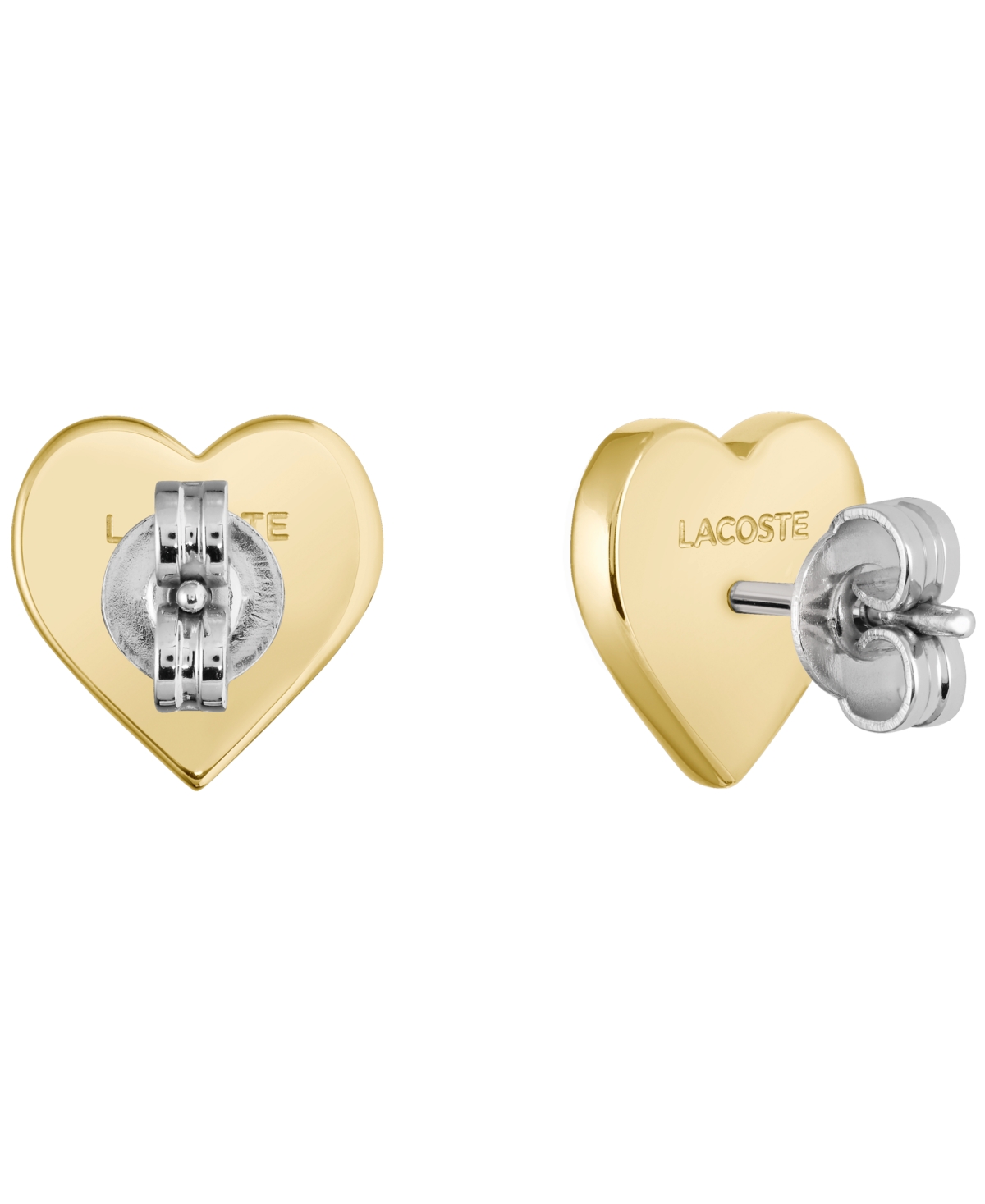 LACOSTE WOMEN'S LOVE MY CROC YELLOW GOLD IP PLATED EARRINGS 