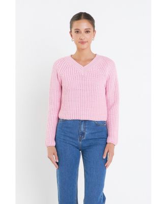 Women's V-neck Knit Sweater