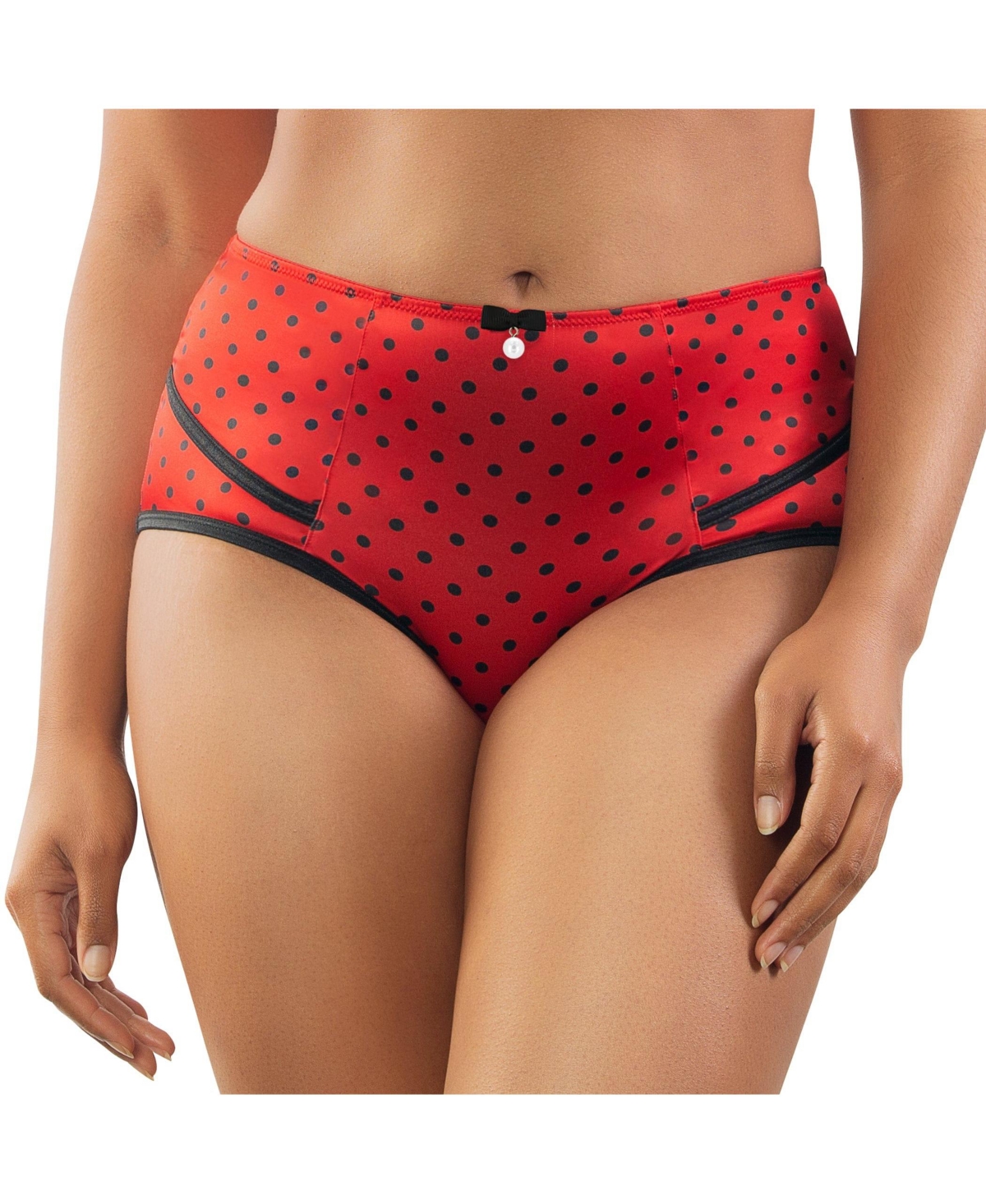 Women's Charlotte High Waist Brief Panty - Racing red dot