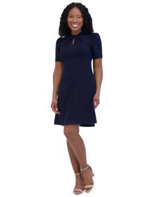 Jessica Howard - Petite Twist-Neck Short-Sleeve Dress
