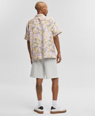 Mode Of One Mens Regular Fit Short Sleeve Sweatshirt Pull On Track Shorts Created For Macys In Deep Black