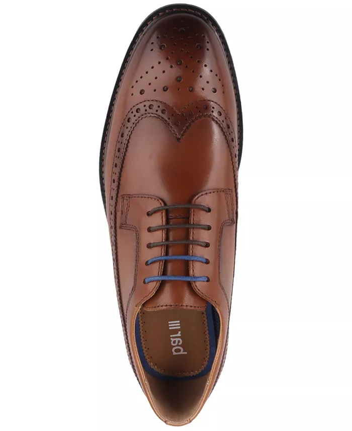 Men's Asherr Long Wing Brogue Leather Dress Shoes - thumbnail 3