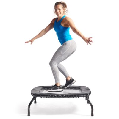 Springless Mini Fitness Trampoline – Premium Adjustable Bungee-Style Indoor/Outdoor Exercise Rebounder, 40”