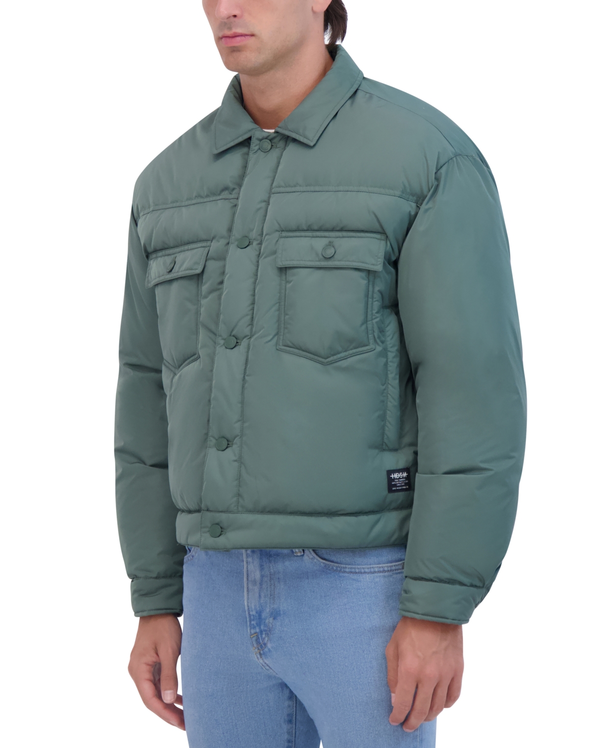 Hudson Men's Vintage Inspired Puffer Trucker Jacket